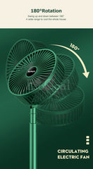 Electric Fan Mini Foldable Telescopic Fan Low Noise Portable Folding Telescopic Small Desktop Fan High Battery Life USB Rechargeable Floor Fan For Student Dormitory Home Outdoor Camping Office