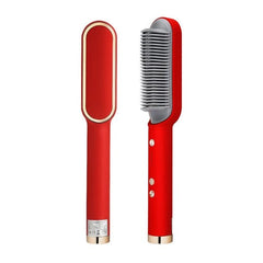 Hair Straightener Brush Curling Comb 2 In 1 Hair Hot Comb Anti-Scald Hair Straightener Brush For Girls Electric Heated Hair Styler Tool, Travel, Professional Salon at Home