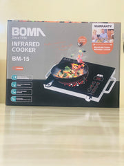 Boma Electric Stove /2500 W Model Bm-15 infrared Cooker Hot Plate Induction Cooker Touch panel Effective and constant temperature control Smart Cooking Safe and Energy Saving Easy to clean for small family , hostel and office use