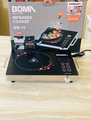 Boma Electric Stove /2500 W Model Bm-15 infrared Cooker Hot Plate Induction Cooker Touch panel Effective and constant temperature control Smart Cooking Safe and Energy Saving Easy to clean for small family , hostel and office use