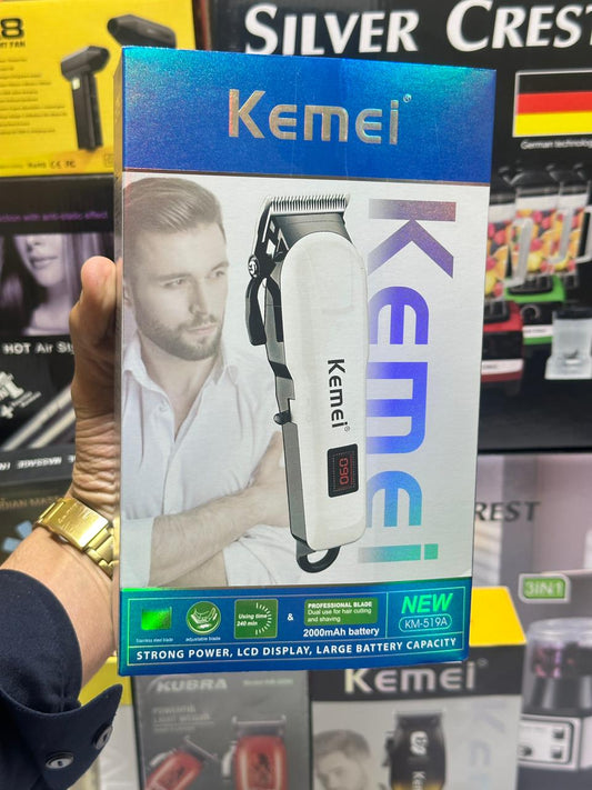 Kemei KM-809A Professional Electric Hair Clipper Rechargeable Men's Trimmer LCD Haircut Machine Barber Shaver