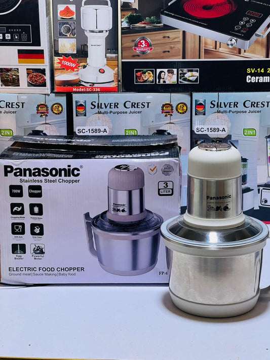 Panasonic Food Processors 3L Meat Grinder Stainless Steel Electric Chopper Meat Grinder - Mincer, Food Processor, Slicer - Home Appliance