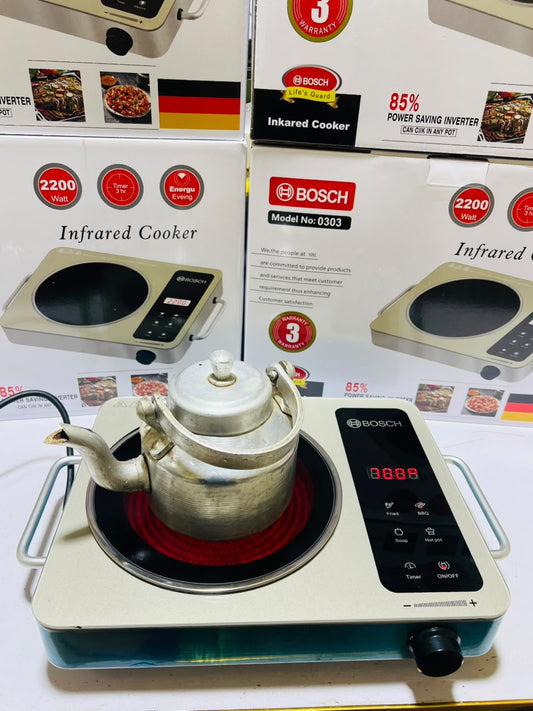 Bosch Infrared Hotplate | 2200 Watts | Multifunction With 3 plug Switch | 85% Energy Saving