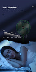 Electric Fan Mini Foldable Telescopic Fan Low Noise Portable Folding Telescopic Small Desktop Fan High Battery Life USB Rechargeable Floor Fan For Student Dormitory Home Outdoor Camping Office