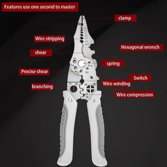 16 in 1 Electrician Pliers Multifunctional Needle Nose Pliers for Wire Stripping Cable Cutters Terminal Crimping Hand Tools