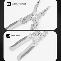 16 in 1 Electrician Pliers Multifunctional Needle Nose Pliers for Wire Stripping Cable Cutters Terminal Crimping Hand Tools