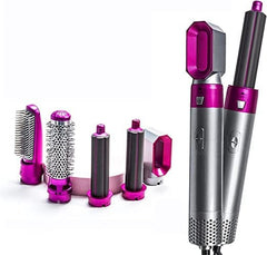 Hair Dryer Brush 5 In 1 Electric Blow Dryer Comb Hair Curling Wand Detachable Brush Kit Negative Ion Straightener Hair Curler