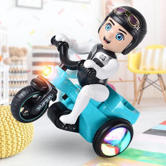 Lightning & Musical Stunt Bike Tricycle Bump Go Scooter Toy