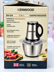 Kenwood 3 Litre 4 in 1 Chopper | 3 plug | 6 Golden Blade | Food Safe | Corrosion Resistant