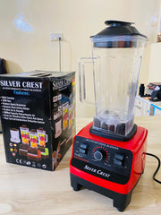 Silver Crest Heavy Duty German Powerful Blender 2 in 1 4500 Watts Power Full Motor 2l Large Capacity Unbreakable Jug and 700ml Chopper Multifunctional Blender for Smoothie Milkshake Juicer Ice Crusher Electric Grain Grinder 15 Rotating Speeds, Red