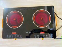 Double Silver Crest Kitchen Ceramic Stove Grill 2 Burner Cooking Electric Ceramic Stove Infrared Double Induction Cookers