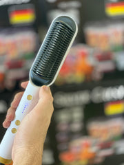 Professional Hair Straightener Brush Comb Fast Heating Anti-Scald Dual Voltage Straight Hair Brush Hot Comb Straight Curly Hair