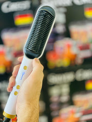 Professional Hair Straightener Brush Comb Fast Heating Anti-Scald Dual Voltage Straight Hair Brush Hot Comb Straight Curly Hair