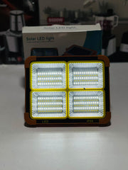 100W Rechargeable Solar LED Construction Site Light | Outdoor Waterproof PIR Motion Sensor Flood Light for Site + Power Bank Street & Warehouse