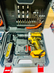 Dewalt 64V Big Batteries Drill Kit Machine | with Drill bits | Screwdriver Heads and Guttis | Dual Battery