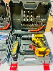 Dewalt 64V Big Batteries Drill Kit Machine | with Drill bits | Screwdriver Heads and Guttis | Dual Battery
