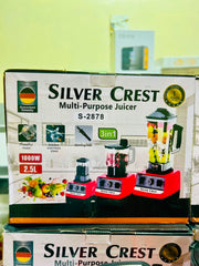 Silver Crest 3 in 1 Juicer Blender | Juicer | Grinder | Chopper | 3 plug + 1 year Warranty