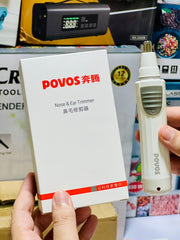 POVOS nose & Ear Trimmer | Rechargeable | with charger and dual packaging.