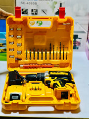 Dewalt 48V Drill Machine | with 20 pcs Drill bits and Screwdriver Heads | 2 Batteries and Charger