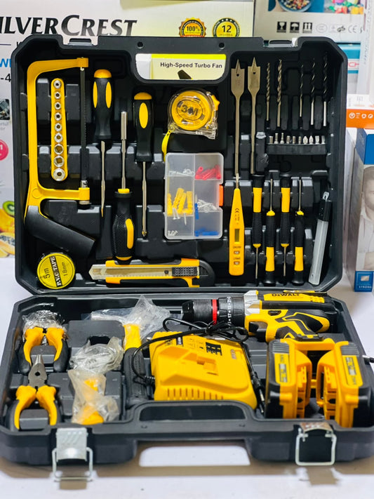 Dewalt 117 pcs Drill kit | Drill Machine | Dual Batteries | 117 pcs Accessories | Original Dewalt Charger |