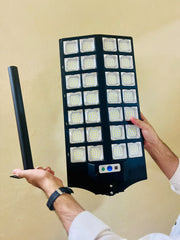 Solar Rechargeable Sensor Street Light With 528 LEDs and 28 COB light with Remote and Cells
