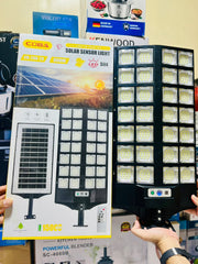 Solar Rechargeable Sensor Street Light With 528 LEDs and 28 COB light with Remote and Cells
