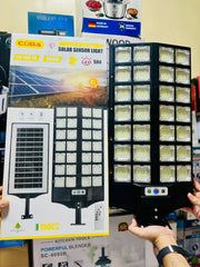 Solar Rechargeable Sensor Street Light With 528 LEDs and 28 COB light with Remote and Cells