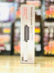 Professional Hair Straightener Brush Comb Fast Heating Anti-Scald Dual Voltage Straight Hair Brush Hot Comb Straight Curly Hair