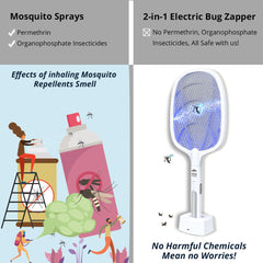 2 in 1 Rechargeable mosquito killer racket 2 in 1 and night lamp Mosqutio