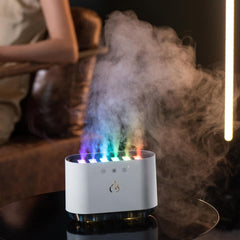 Mist Humidifier Low Noise Air Humidifier 6 Nozzle Cool Mist Maker Multicolor RGB Light Effect for Home, Bedroom & Office